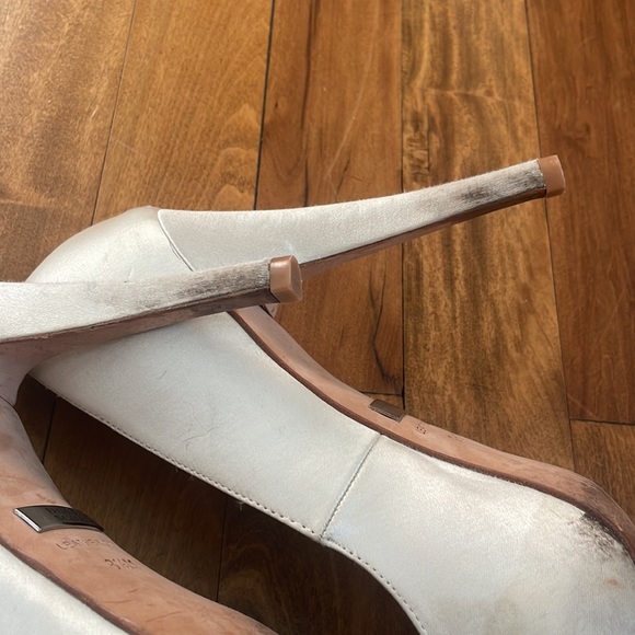 Badgley Mischka Satin Peep Toe Pump with Jewels - Picture 9 of 10